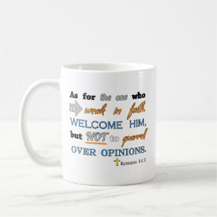 Caneca De Café 14:1 dos romanos, verso cristão da bíblia