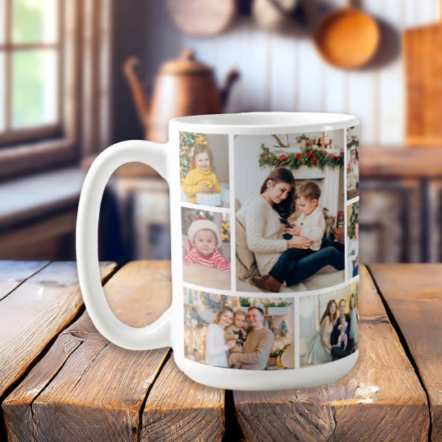 Caneca De Café 14 Fotos de Família (Custom family photo mug)