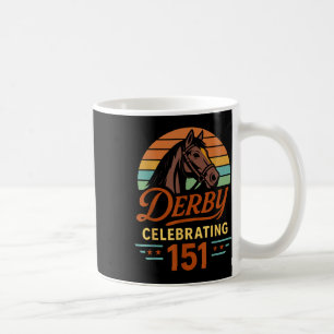 Caneca De Café 151º Dia da Corrida de Cavalo Derby Celebrando 151