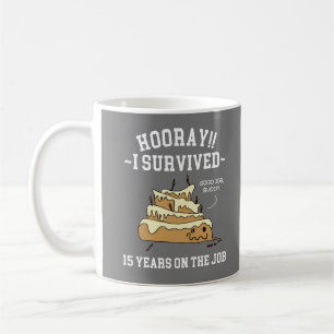 Caneca De Café 15 Anos no Emprego 15º Aniversário de Trabalho
