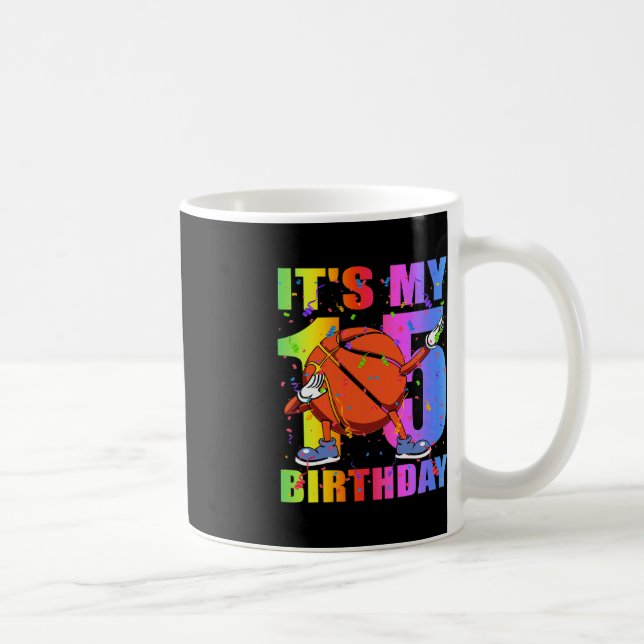 Caneca De Café 15 de basquete de 15 anos Tema B (Direita)