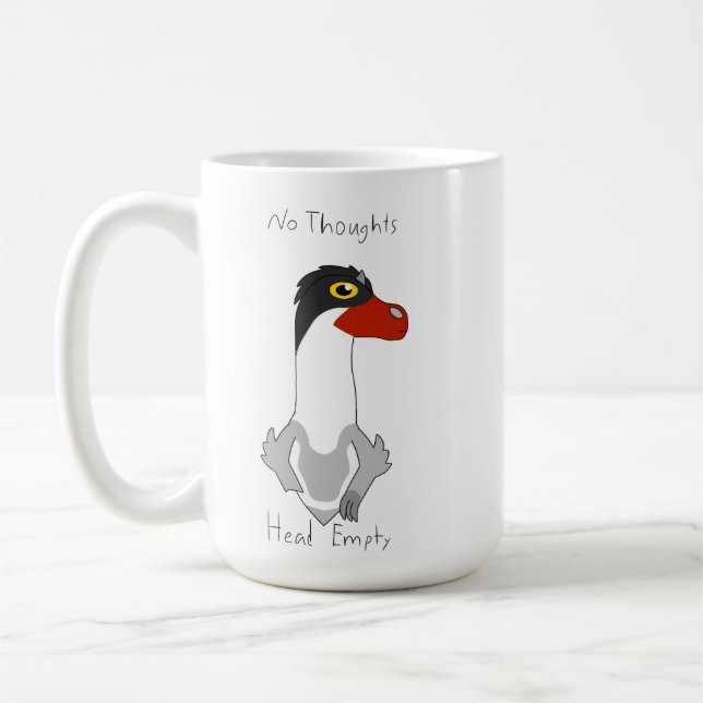 Caneca De Café 15oz Angus "No Thoughts, Head Empty" Café Mug (Esquerda)