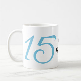 Caneca De Café 15th quinceanera birthday blue black bold letter n