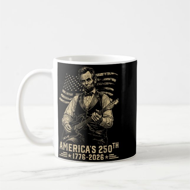 Caneca De Café 16º Presidente Tocando Guitarra 4 De Julho 250º (Esquerda)