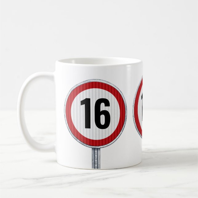 Caneca De Café 16th Birthday Speed Limit (Esquerda)