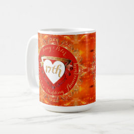 Caneca De Café 17º Aniversário de Casamento Carnelian