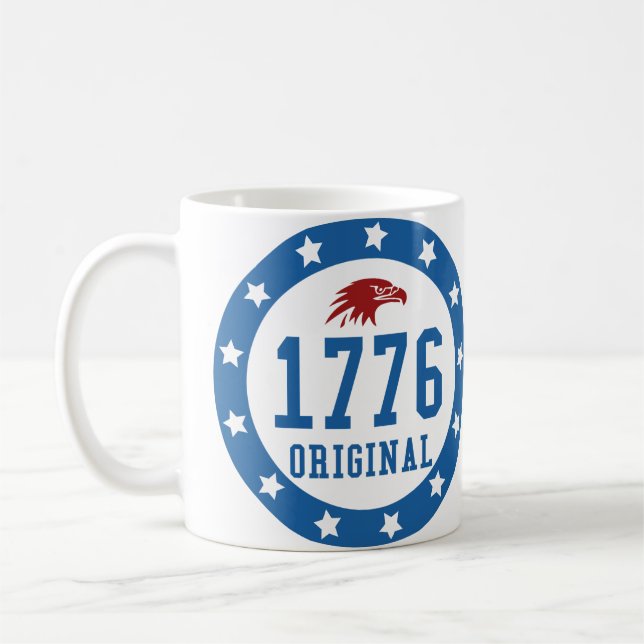 Caneca De Café 1776 Original 4 July Badge (Esquerda)