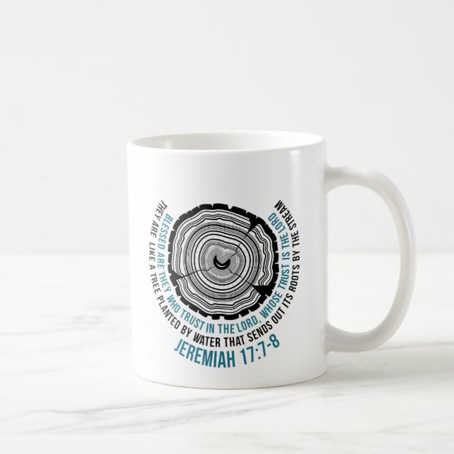 Caneca De Café 17:7 de Jeremiah - 8 anéis de árvore (Direita)