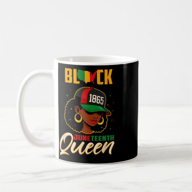 Caneca De Café 1865 Juneteenth Rainha Negra Mulheres Homens Junet (Esquerda)