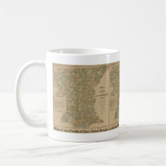 Caneca De Café 1895 Mapa da Paróquia de East Baton Rouge, La