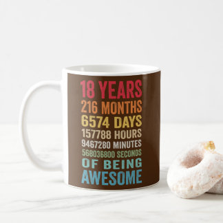 Caneca De Café 18 Anos 216 Meses De Ser Incrível 18º