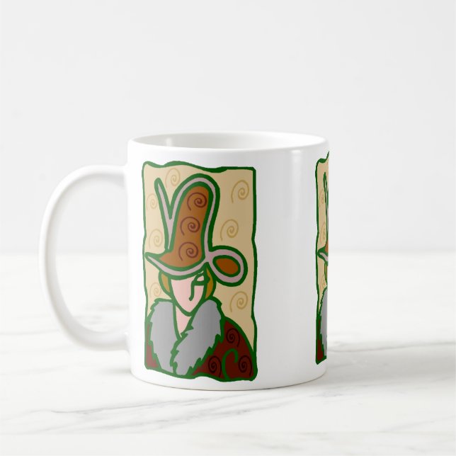 Caneca De Café 1920 Capricórnio Mulher com símbolo em castanho (Esquerda)