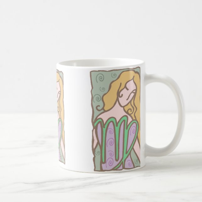 Caneca De Café 1920 Virgo Mulher na lavanda (Direita)