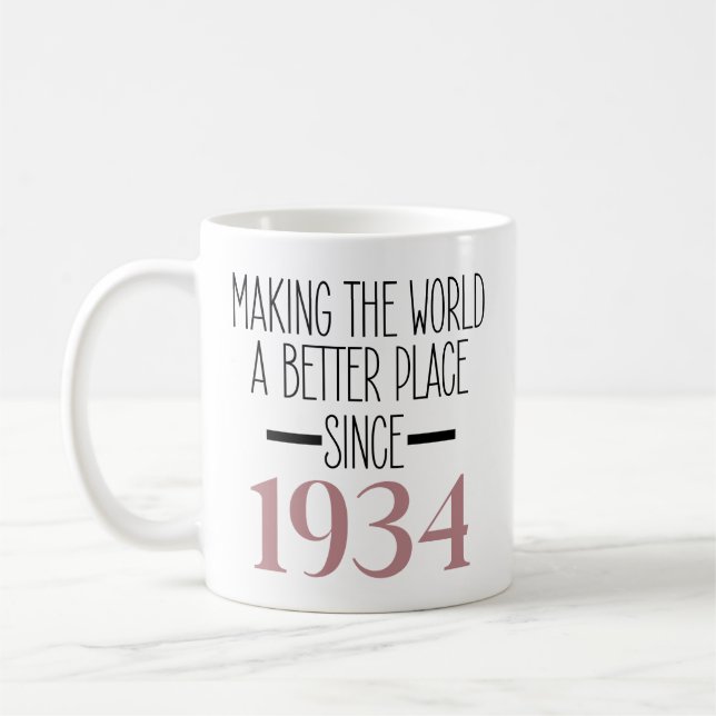Caneca De Café 1934 Aniversário, 90, Mulheres (Esquerda)