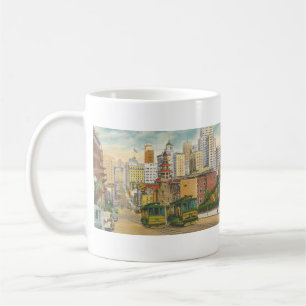 Caneca De Café 1934 San Francisco, cartão postal da CA linen
