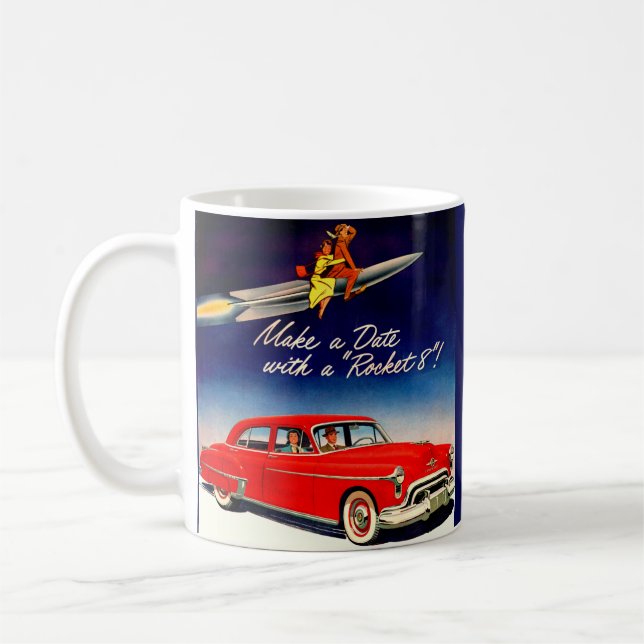 Caneca De Café 1950 Faça um encontro com Rocket 8 (Esquerda)