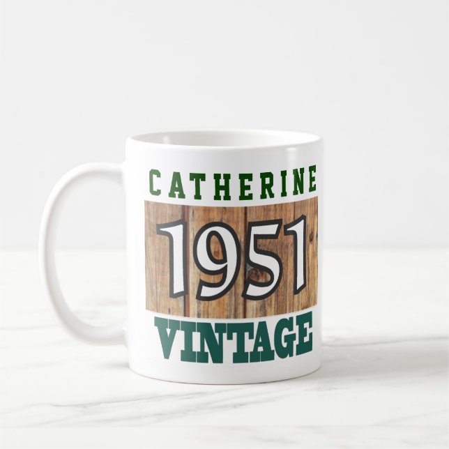 Caneca De Café 1951 Ano de Nascimento - Celebração de Aniversário (Esquerda)