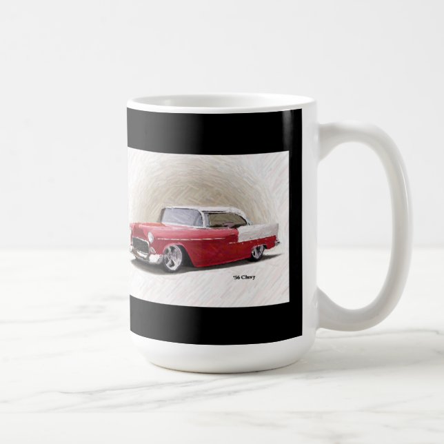 Caneca De Café 1956 Chevy Red White Digital Art Mug (Direita)