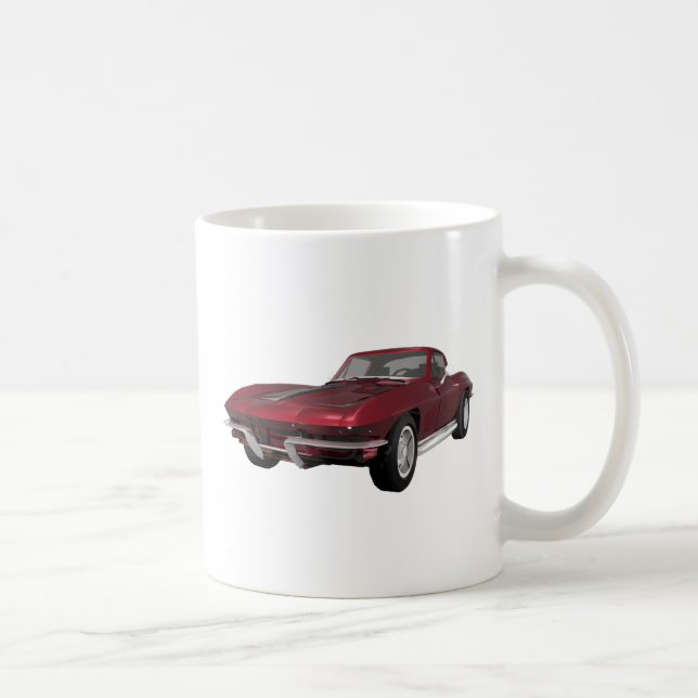 Caneca De Café 1967 Corvette: Carro desportivo: Candy Apple Finis (Direita)
