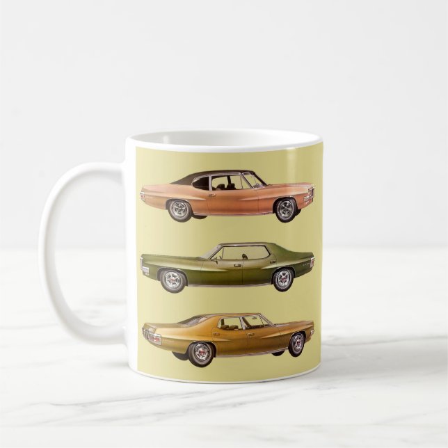 Caneca De Café 1970 três carros musculares (Esquerda)