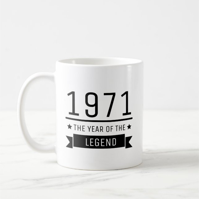 Caneca De Café 1971 Ano da Lenda, 50º Presente de Aniversário, (Esquerda)