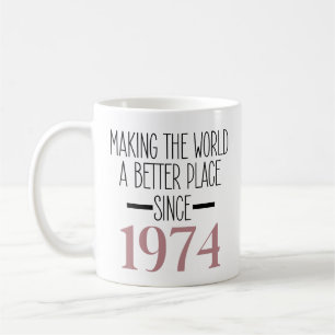 Caneca De Café 1974 Aniversário dos 50 anos Mulheres presentes Mu