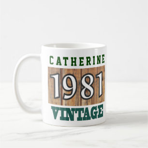 Caneca De Café 1981 Ano de Nascimento - Celebração de Aniversá