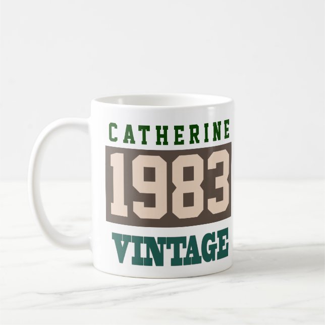 Caneca De Café 1983 Ano de Nascimento - Celebração de Aniversário (Esquerda)