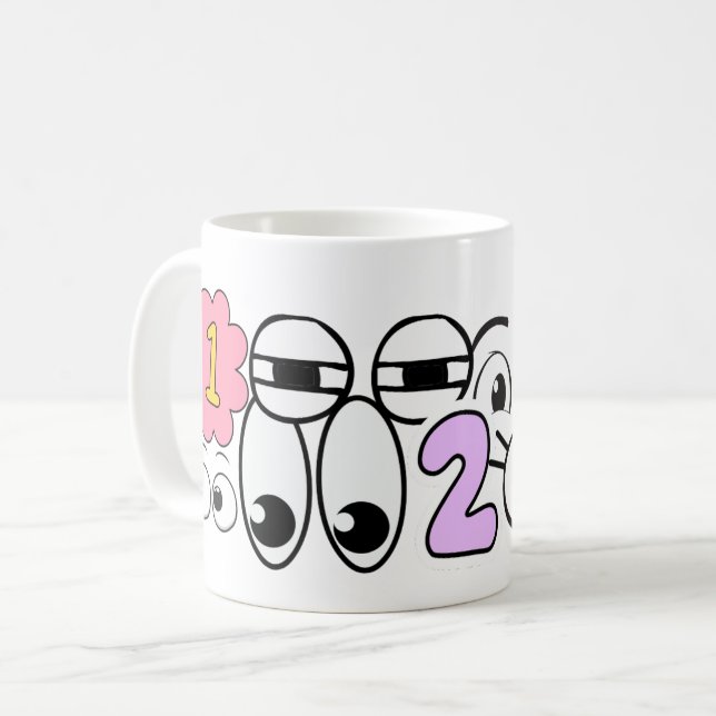 Caneca De Café 1,2,3 Todos os Olhos em Mim, Professora Mug (Frente Esquerda)