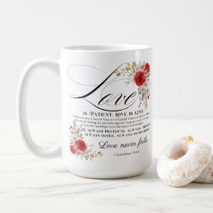 Caneca De Café 1 Corinthians 13:4-8 O amor é a Bíblia do paciente