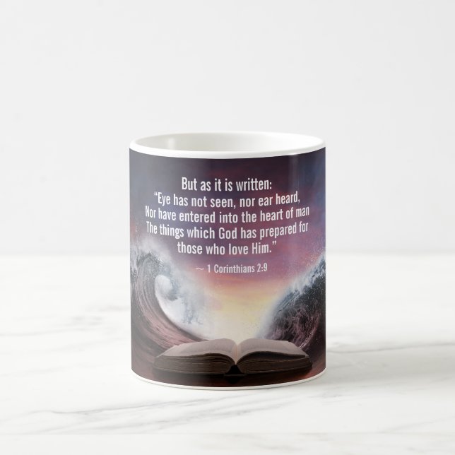 Caneca De Café 1 Corinthians 2:9 Os olhos não viram, nem ouviram, (Centro)