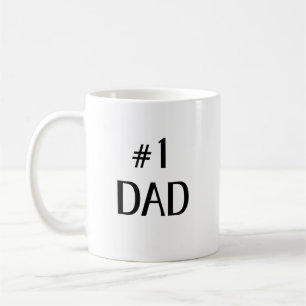 Caneca De Café #1 Pai Arte de Texto Minimalista em Negrito