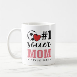 Caneca De Café #1 Soccer Mãe Cor-de-rosa Coração Vermelho