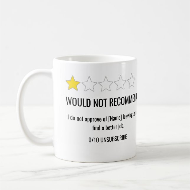 Caneca De Café 1 Star Review Coworker Leaving Mug (Esquerda)