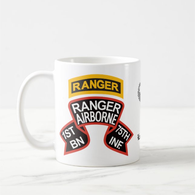 Caneca De Café 1rua Ranger Battalion antigo style scroll com tabu (Esquerda)