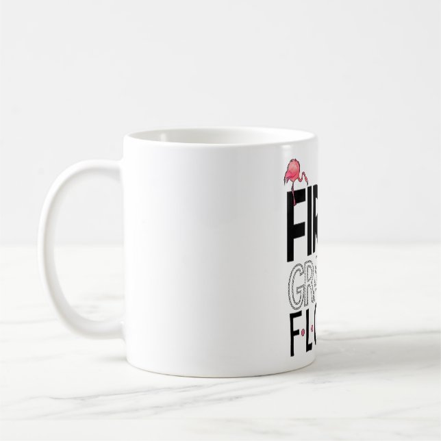 Caneca De Café 1st Grade Flock Pink Flamingo Squad Teacher Kid Fi (Esquerda)
