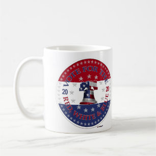 Caneca De Café 2020 Votação do Selo Vermelho, Branco e Azul da 