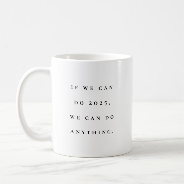 Caneca De Café 2022 motivação divertida - simples branco preto (Esquerda)