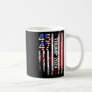 Caneca De Café 2024 45 47 Vintage American Flag Retro 4547