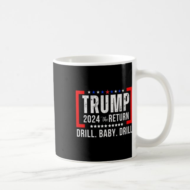 Caneca De Café 2024 Drill Baby Funny Trump Votou Em Trump (Direita)