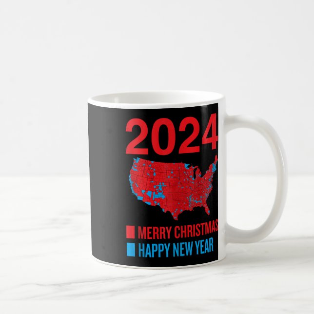 Caneca De Café 2024 Mapa Eleitoral Exato Feliz Natal N (Direita)