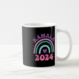 Caneca De Café 2024 Rainbow Groovy Vote A Favor Do Presidente Kam