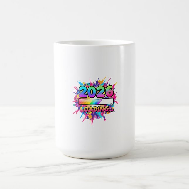 Caneca De Café 2026 Loading... Progress Bar Sticker (Centro)