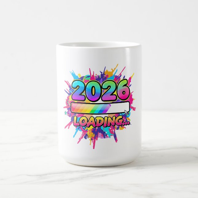 Caneca De Café 2026 Loading... Progress Bar Sticker (Centro)