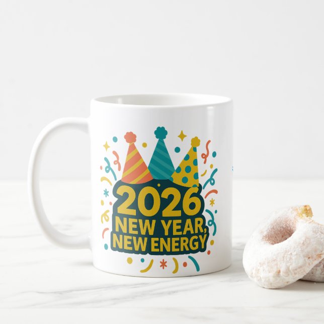 Caneca De Café 2026 Party Hat Fun (Com Donut)
