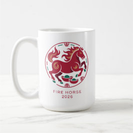 Caneca De Café 2026 Year of the Fire Horse Chinese Zodiac Luck