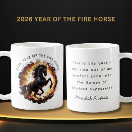 Caneca De Café 2026 Year of the Fire Horse Motivational Quote