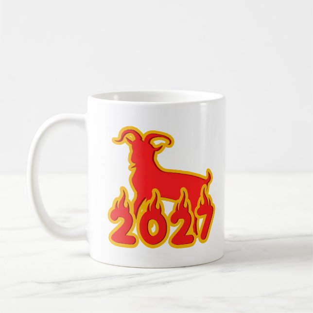 Caneca De Café 2027 Ano do Bode de Fogo (Esquerda)