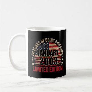 Caneca De Café 20 anos de idade Janeiro de 2003 20 de bandeira am