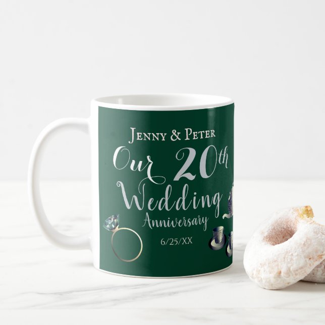 Caneca De Café 20 Emerald Porcelain Casamento (Com Donut)